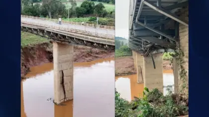 Ponte entre Encantado e Muçum pode ficar interditada por até 20 dias após rachadura em pilar - Studio TV
