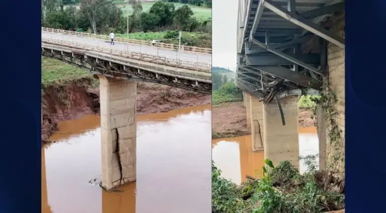 Ponte entre Encantado e Muçum pode ficar interditada por até 20 dias após rachadura em pilar - Studio TV