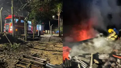 Princípio de incêndio atinge depósito ao lado de oficina em Bento Gonçalves - Studio TV