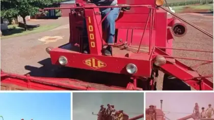 Produtora rural mantém colheitadeira de 1973 em funcionamento há mais de 50 anos - Studio TV