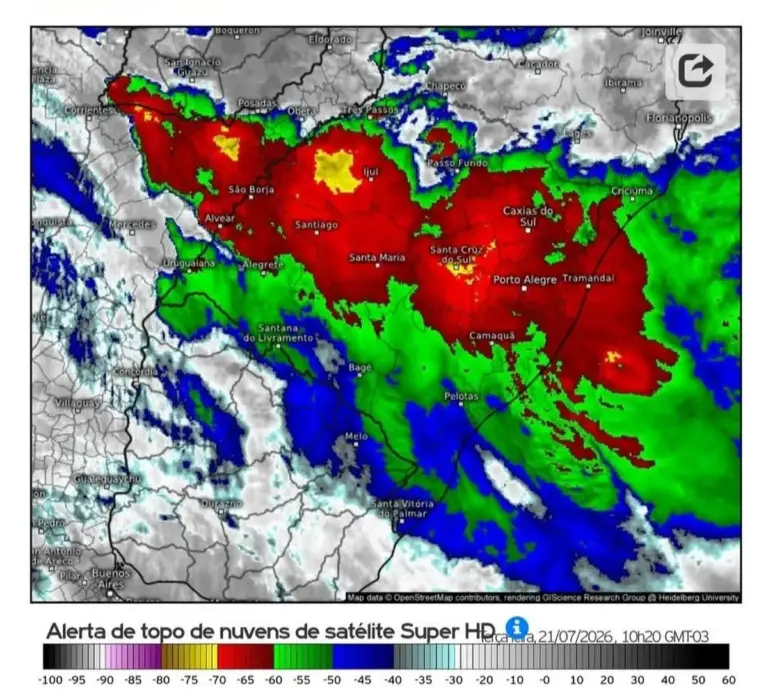 Sistema de chuvas e tempestades permanece ativo no Rio Grande do Sul - Studio TV