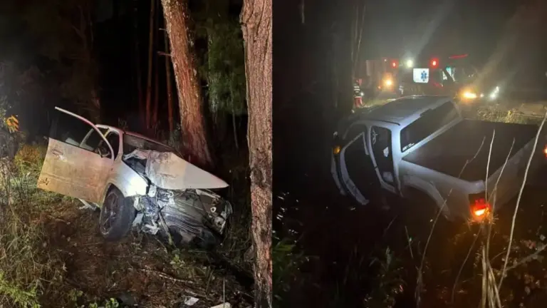 Caminhonete sai da pista e colide contra objeto fixo na ERS-324, entre Marau e Passo Fundo - Studio TV