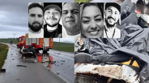 Cinco colegas de trabalho morrem em grave acidente na BR-470, em Campos Novos - Studio TV