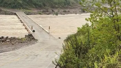Ponte sobre o Rio das Antas entre Cotiporã e Bento Gonçalves pode ser interditada a qualquer momento por elevação das águas - Studio TV