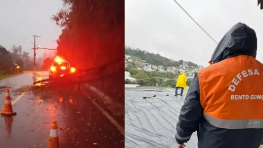Chuva forte causa quedas de árvores, alagamentos e bloqueios em Bento Gonçalves - Studio TV