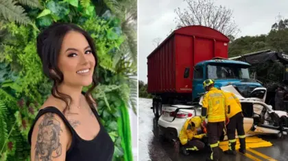 “Totalmente sem chão”: jovem mãe de duas crianças é vítima fatal de acidente entre BMW e caminhão em SC - Studio TV