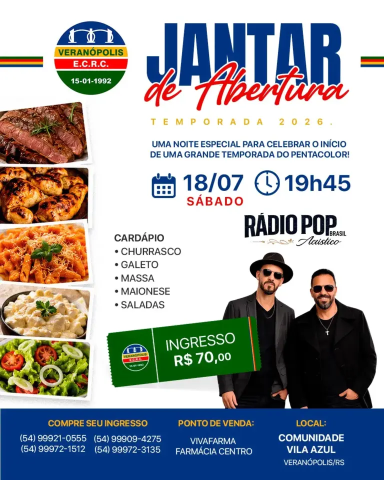 Veranópolis Esporte Clube promove jantar de abertura da temporada 2026 - Studio TV
