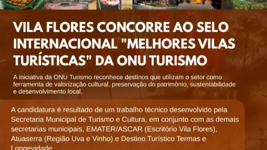 Vila Flores disputa selo internacional de Melhores Vilas Turísticas da ONU Turismo - Studio TV