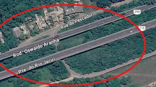 Alças de retorno sob ponte do Rio Jacuí são bloqueadas por alagamento; tráfego na BR-290 permanece liberado - Studio TV