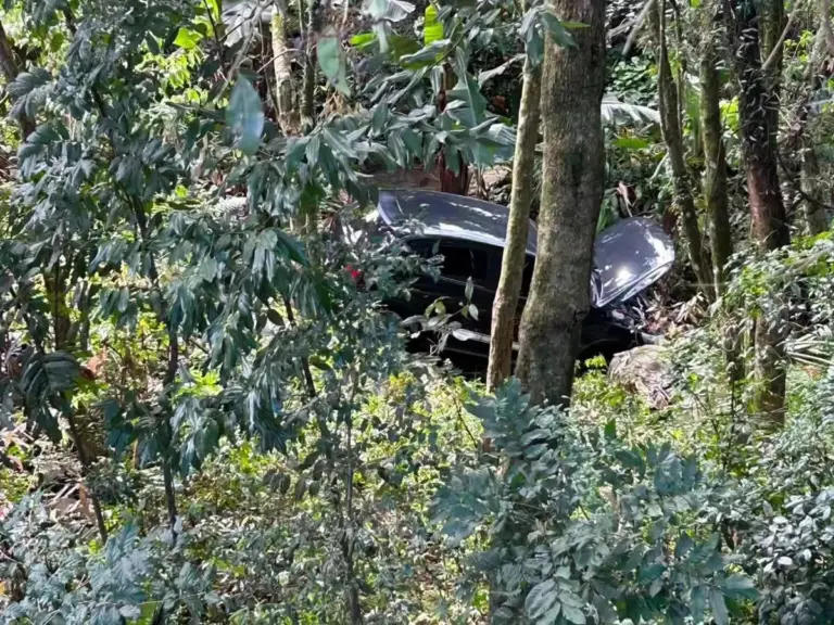 Após colisão, carro sai da pista e desce barranco em Carlos Barbosa - Studio TV