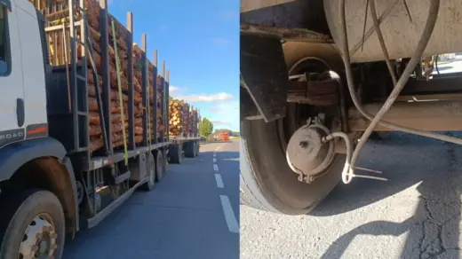 Caminhão com 6,6 toneladas de excesso e freios sem funcionamento é retido na ERS-122 em Farroupilha - Studio TV