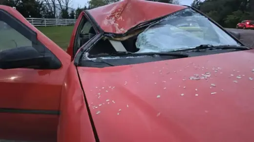 Carro fica destruído após colisão com cavalo na ERS-324 em Passo Fundo - Studio TV