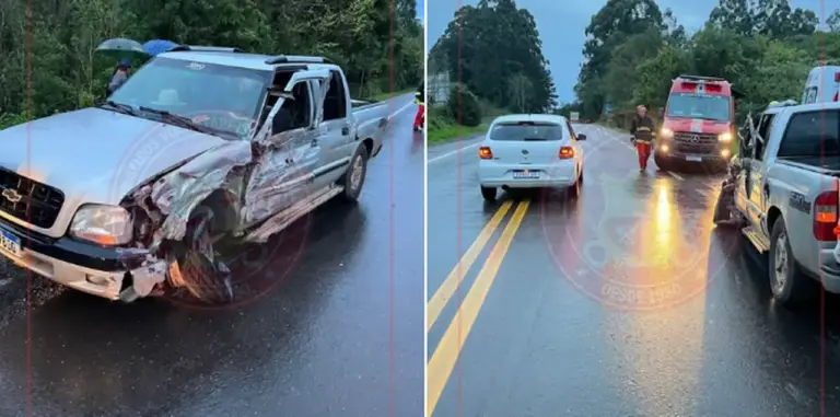 Colisão entre carro e caminhão é registrada em Garibaldi - Studio TV