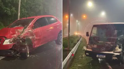 Colisão entre dois carros é registrada na BR-470 em Garibaldi - Studio TV