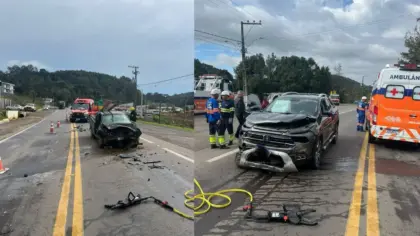 Colisão frontal deixa feridos na ERS-122, em Antônio Prado - Studio TV