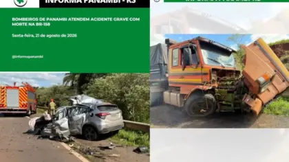 Colisão frontal deixa um morto na BR-158 entre Panambi e Cruz Alta - Studio TV
