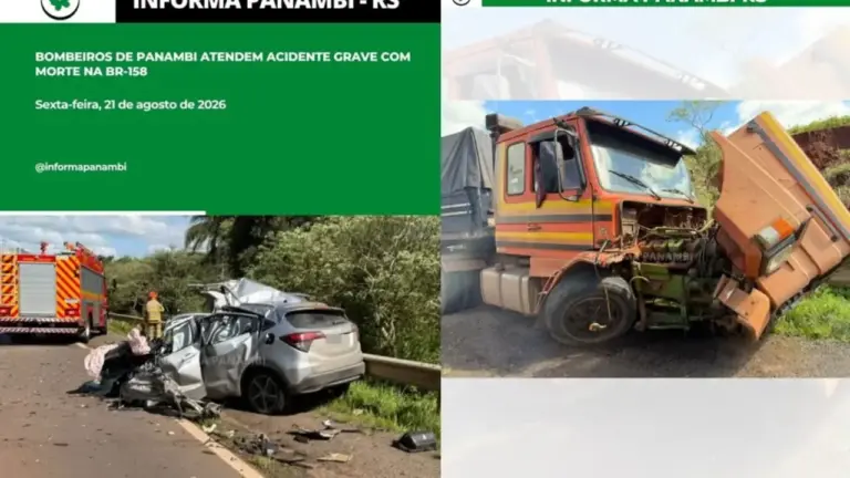 Colisão frontal deixa um morto na BR-158 entre Panambi e Cruz Alta - Studio TV