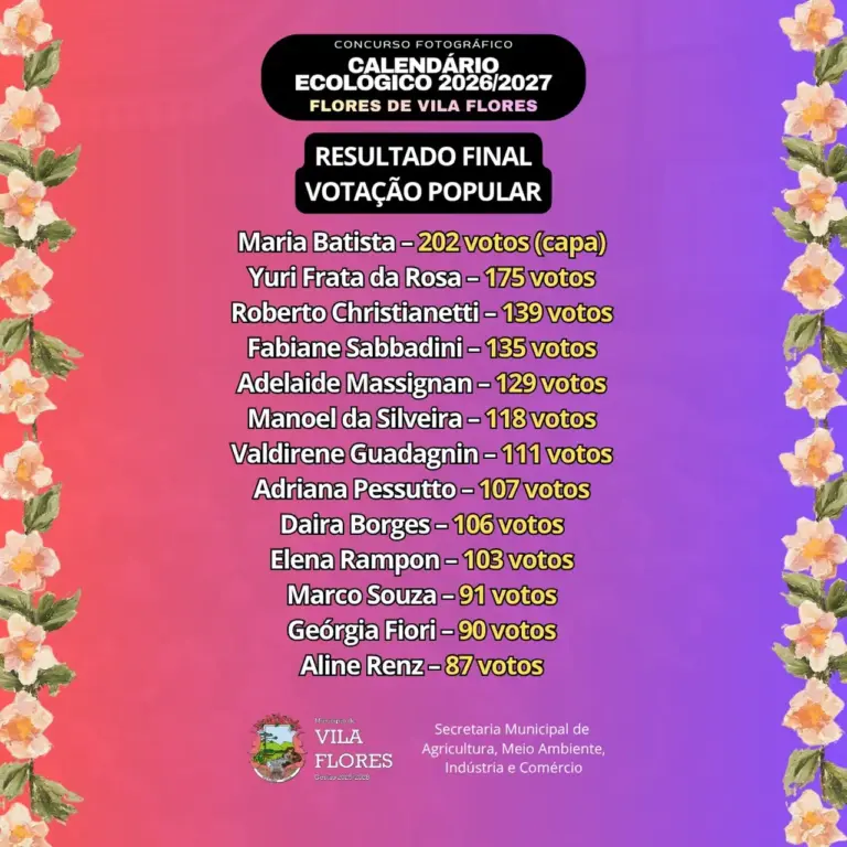 Concurso Fotográfico escolhe imagens do Calendário Ecológico de Vila Flores - Studio TV