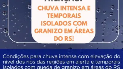 Defesa Civil alerta para chuva intensa e temporais com granizo no Rio Grande do Sul - Studio TV