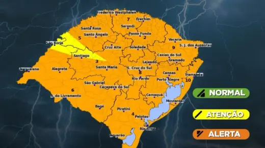 Defesa Civil alerta para mais de 250 mm de chuva na Serra e risco de temporais severos no RS - Studio TV