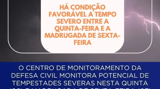 Defesa Civil alerta para tempestades severas com vento acima de 90 km/h e granizo no RS - Studio TV