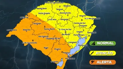 Defesa Civil alerta para tempestades severas, granizo e ventos acima de 90 km/h no RS - Studio TV