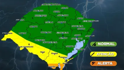 Defesa Civil alerta para temporais com granizo, ventos acima de 80 km/h e chuva de até 150 mm no RS - Studio TV
