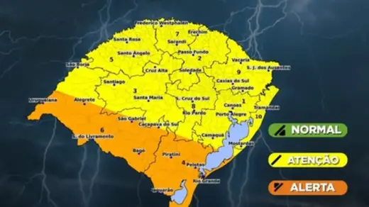 Defesa Civil alerta para temporais, granizo e risco de inundação no Rio Grande do Sul - Studio TV