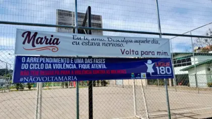 Faixas espalhadas por Veranópolis alertam para o ciclo da violência contra a mulher - Studio TV