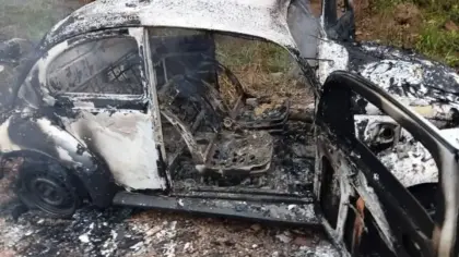 Fusca é encontrado destruído pelo fogo no Vale Aurora, em Bento Gonçalves - Studio TV