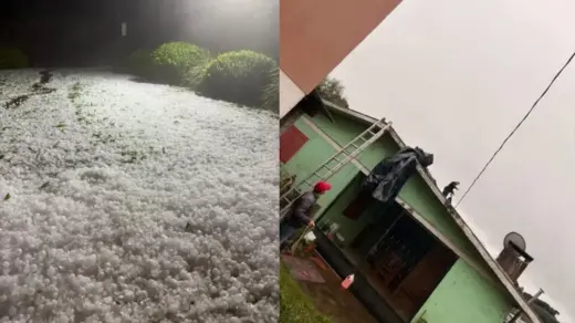 Granizo atinge Ciríaco e causa danos em mais de 50 residências - Studio TV