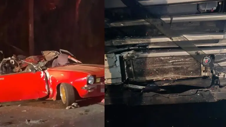 Grave acidente entre carro e caminhão deixa duas pessoas mortas na BR-470, em Bento Gonçalves na noite deste domingo - Studio TV