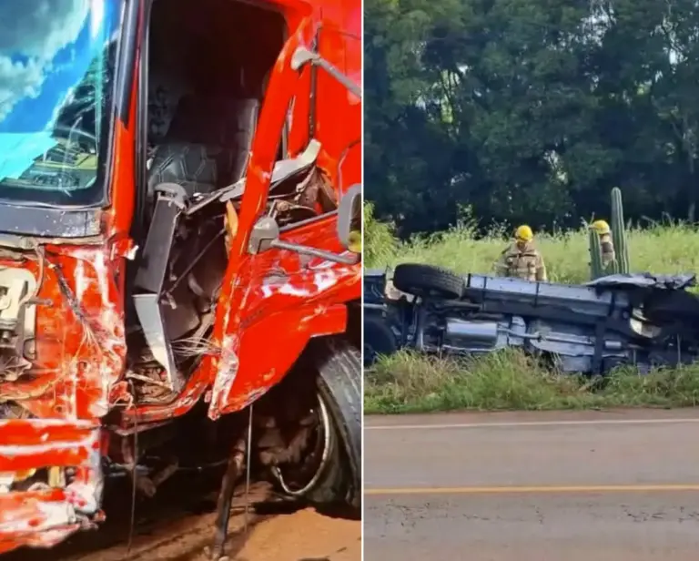 Motorista de caminhonete morre em colisão frontal com caminhão na ERS-324, entre Ijuí e Catuípe - Studio TV
