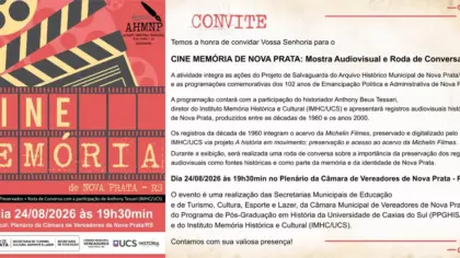 Nova Prata recebe mostra audiovisual e roda de conversa sobre memória histórica - Studio TV