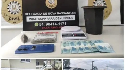 Polícia Civil prende homem suspeito de tráfico de drogas em Nova Bassano - Studio TV