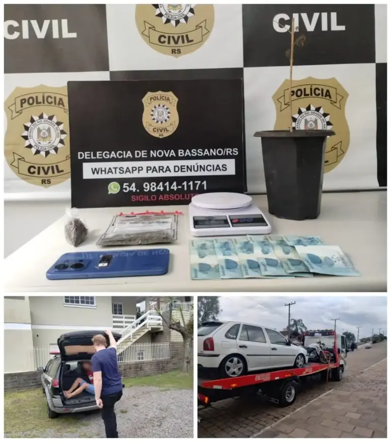Polícia Civil prende homem suspeito de tráfico de drogas em Nova Bassano - Studio TV