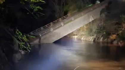 Ponte desaba e acesso à BR-153 fica totalmente interditado no Norte do RS - Studio TV