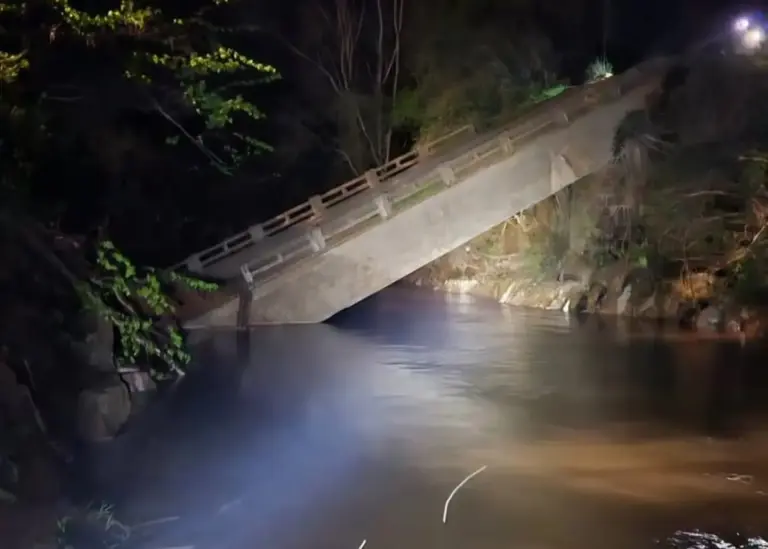 Ponte desaba e acesso à BR-153 fica totalmente interditado no Norte do RS - Studio TV