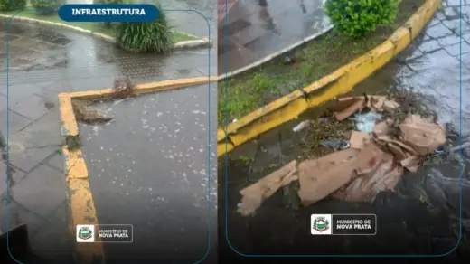 Prefeitura de Nova Prata realiza desobstrução de bocas de lobo após chuvas deste sábado - Studio TV