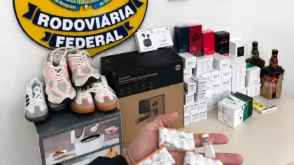 PRF apreende medicamentos escondidos em copo térmico e mercadorias irregulares na BR-470, em Bento Gonçalves - Studio TV