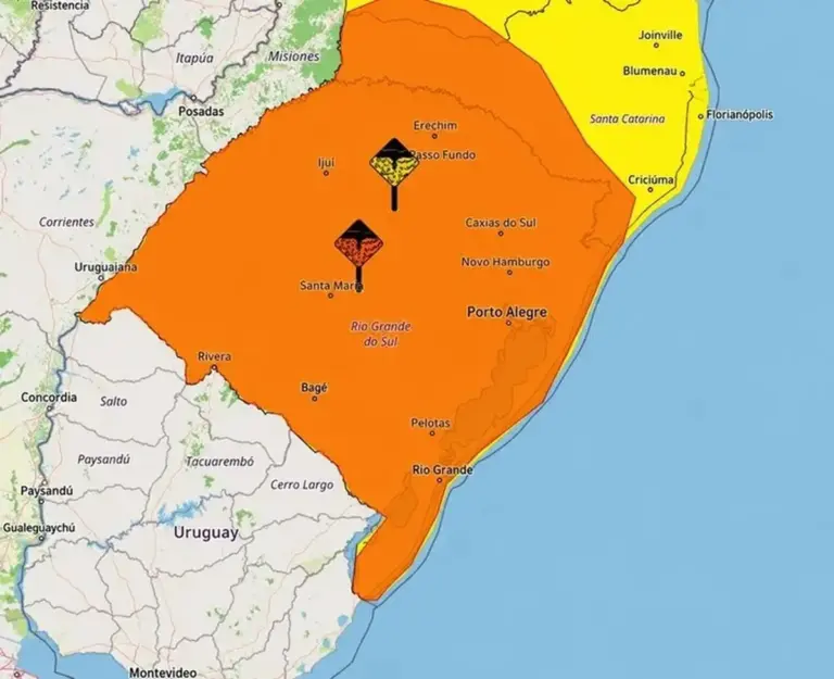 RS entra em alerta para temporais, granizo e acumulados que podem passar de 200 mm - Studio TV