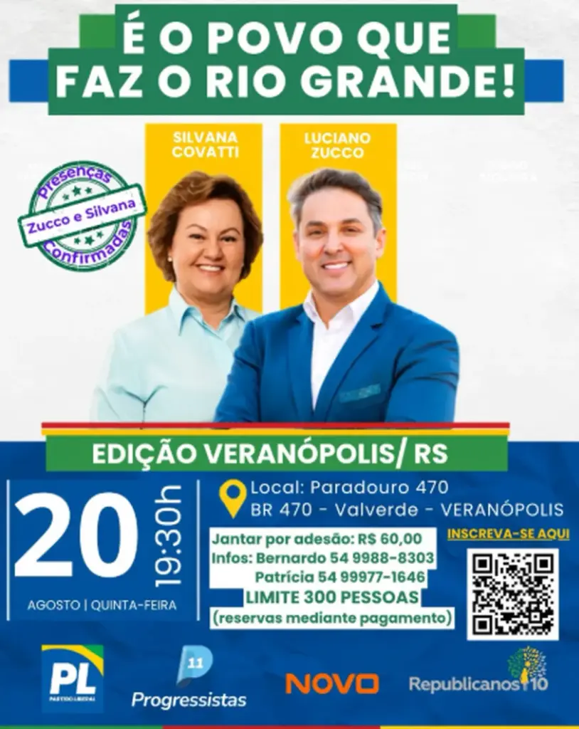 Silvana Covatti e Luciano Zucco participam de encontro político em Veranópolis nesta quinta-feira - Studio TV