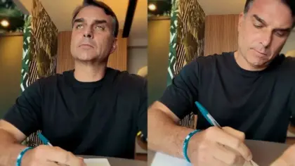 Flávio Bolsonaro se emociona após ter visita ao pai negada no Dia dos Pais - Studio TV