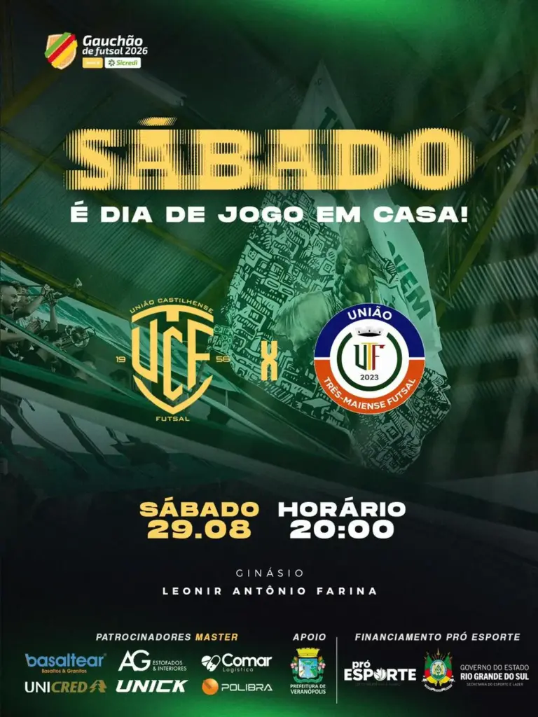União Castilhense recebe o União Três-Maiense pelo Gauchão de Futsal Série B - Studio TV