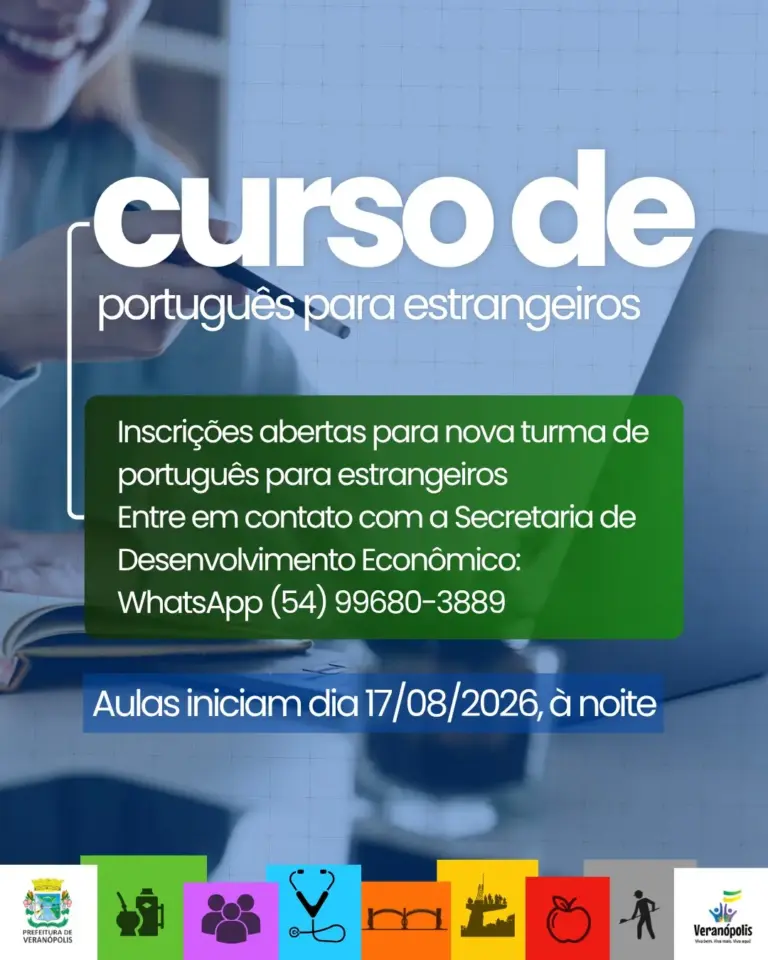 Veranópolis abre inscrições para curso gratuito de Português para Estrangeiros - Studio TV