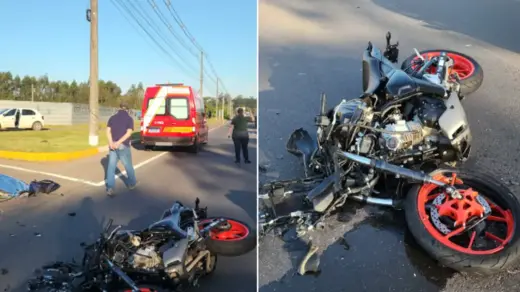 Acidente entre motocicleta e caminhão deixa uma pessoa morta na ERS-122, em São Sebastião do Caí - Studio TV