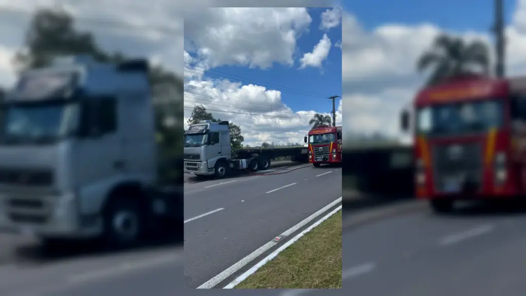 Caminhão tem princípio de incêndio na BR-470, no interior de Bento Gonçalves - Studio TV