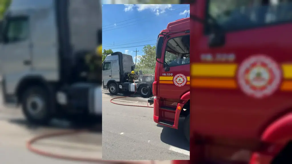 Caminhão tem princípio de incêndio na BR-470, no interior de Bento Gonçalves - Studio TV