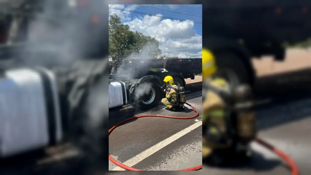 Caminhão tem princípio de incêndio na BR-470, no interior de Bento Gonçalves - Studio TV