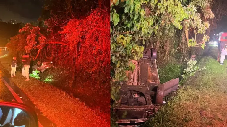 Carro capota na BR-470 e motorista recusa atendimento médico em Bento Gonçalves - Studio TV